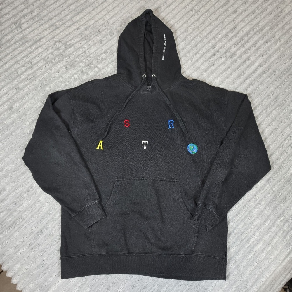 Astroworld Wish You Were Here Hoodie XL Travis Scott Black Pullover Black